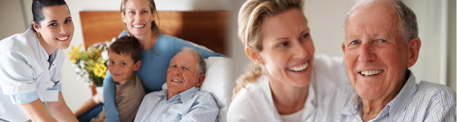 caregivers and patients smiling