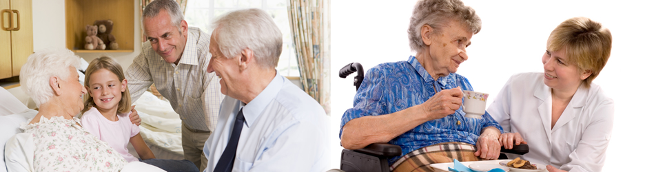 caregivers and patients smiling